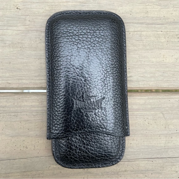 Pheasant Black Leather 3 Cigar Pocket Case R D Gomez Spain - Picture 2 of 9